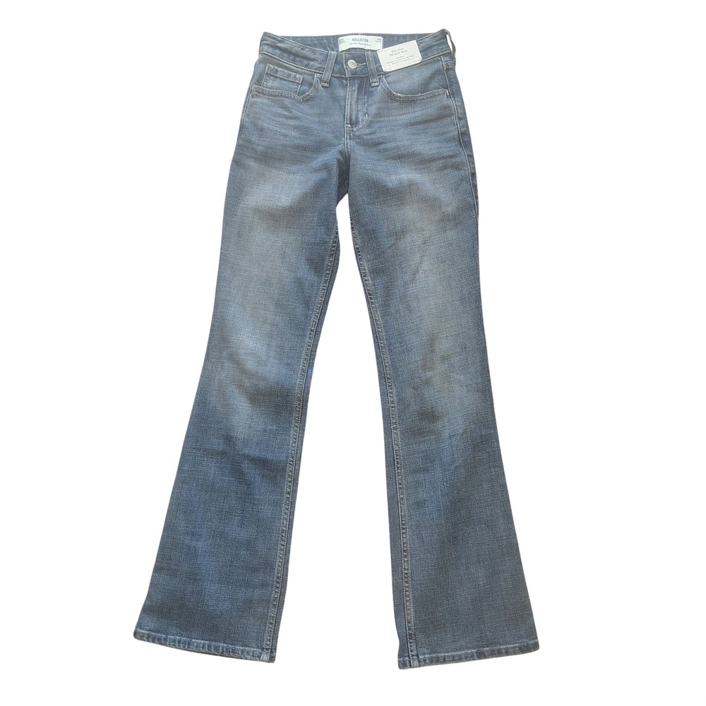 Hollister Mid-Rise Relaxed Bootcut Jeans Medium Wash Blue Denim 000R W23 Regular